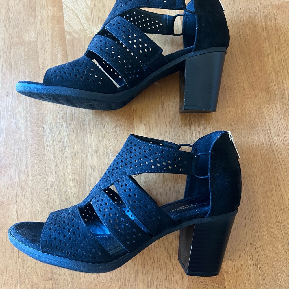 Women's Black Heeled Sandals, Avenue Cloudwalkers
